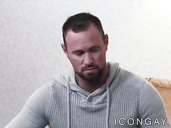 Inked muscle hunk ass pounding his sweet lover