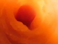POV inside view of vagina being fingered and fucked - how a big creamy cumshot would look like inside a wet pussy