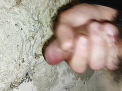 Cumshot on the wall