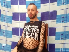 man dude with mini-skirt