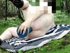 German outdoor anal sex, huge dildo extreme, huge dildo outdoor