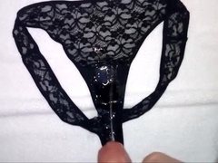 Huge load of cum on my sister's dirty panties (18 spurts) 8