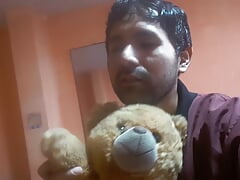 PLAYING WITH MY BEAR AND CUMMING MY WANK