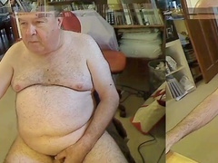 Gay masturbation, fat masturbation, grandpa handjob