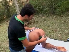 James and Caike find a secluded spot for a HARD fuck