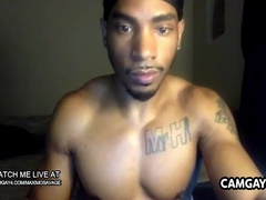 Masturbating With His Big Black Cock In Webcam