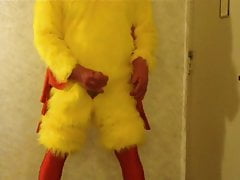 Close Up Masturbation in Chicken Costume