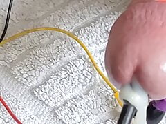 Estim and HFO : Getting hard in fast foward, precum and cumming slow mow and close-up