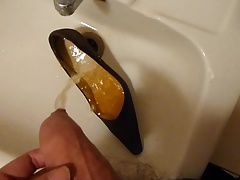 Piss in wifes grey suede shoe