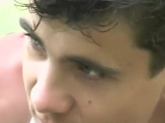 Cute Boys Outdoors Bareback