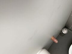 Flashing my LATEX covered COCK in a PUBLIC toilet GLORYHOLE