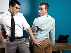 Savage office sex scene with Blake Hunter and Axel Kane