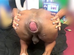 Amateur gay anal, huge prolapse, fucking machine