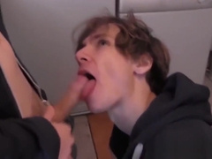 Bareback fucked twink loving the taste of hard cock
