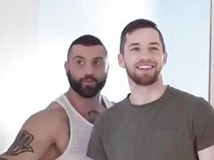 Training ends for two gays with awesome anal sex