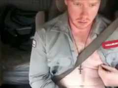 Unclipped trucker strokes and swallows the hot cum load