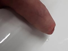 peeing with pumped dick