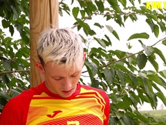 Young, perspiring, sporty, meatpipe-marking, muddy young fellows. No condom only