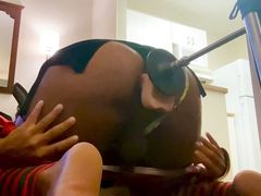 Christmas Elf With Big Ass Fucked By Sex Machine For Santa