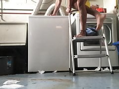 PISSING ON WASHING MACHINE