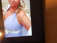Cum Tribute on a hot Girl with big tits