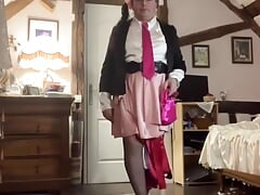 Outfit with a little pink wrap skirt