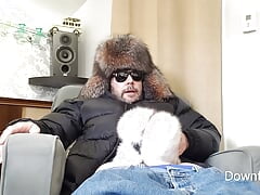 Slow Edging with Fox Fur Fleshlight and Hat