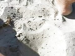 Flashing My cock on the beach and mastrubation