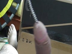 cum with e-stim sounding beads