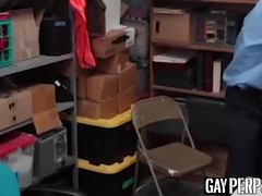 Skinny delinquent Stud Devours officers huge black cock