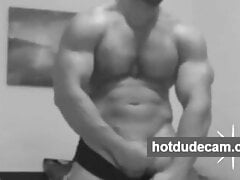 Big beefy hunk jerking off