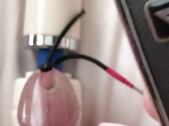 Estim and vibrator while caged