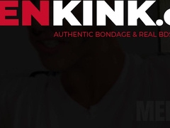 Restrained Benvi stuffing his holes with Des Irez and Apollo Fates cock