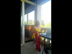 Diana on her balcony