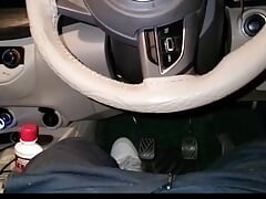 Inside the car.