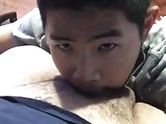 Asian Sucks Daddy white Dick