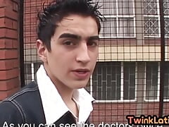 21yo twink Latin fingers ass and jerks cock in solo action