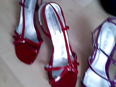 A friend's horny heel collection caught and jerked off - so horny
