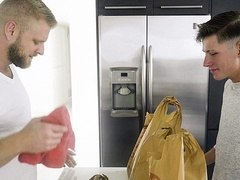 Stepdad Logan Stevens fucks Lukas Stone in the kitchen