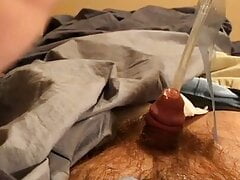 Self Catheter in tiny dick over Telehealth by female doctor