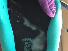 Cum in GF Shoes before she goes to the gym pt.4