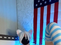 Ultra-cute neko femboy makes a sweet popshot with an assfuck cork