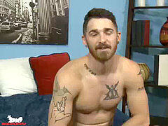 Nick's rock hard, uncircumcised pecker springs straight to attention