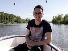 Scrawny twink with a hairy ass fucks while in public