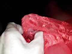 Red dessous and a cockring