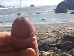Me, beach stroking