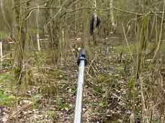 Naked walk in the woods