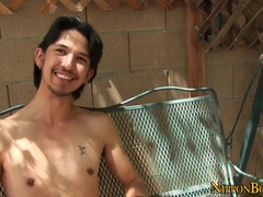 Waify lad solo stroking