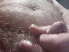 Rusty Wanking His Wooly Aged Diminutive Spunk-pump With a Cucumber Jammed