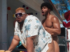 Black lad enjoys BBW cock in series of gay perversions at home